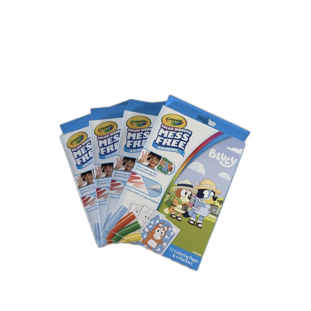 Crayola Color Wonder Mess Free Coloring Bluey 4 Pack Bundle 12 Pages 4 Markers